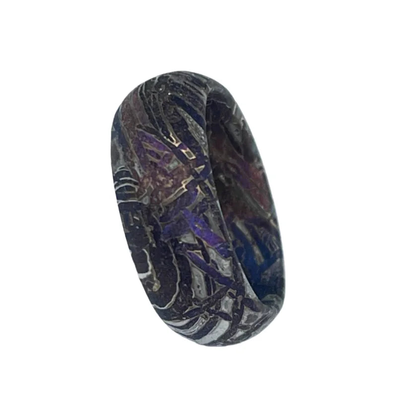 Muonionalusta Meteorite Ring Natural Iron Meteorite Pendant Meteorite Handmade Jewelry Meteorite Ring-B