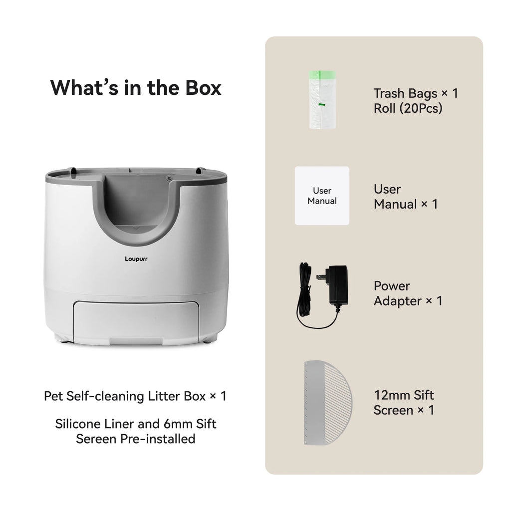 L1 Open-Top Automatic Cat Litter Box Self-Cleaning, Easy Maintenance with Multi Safety Sensors, Large Capacity, Includes Trash