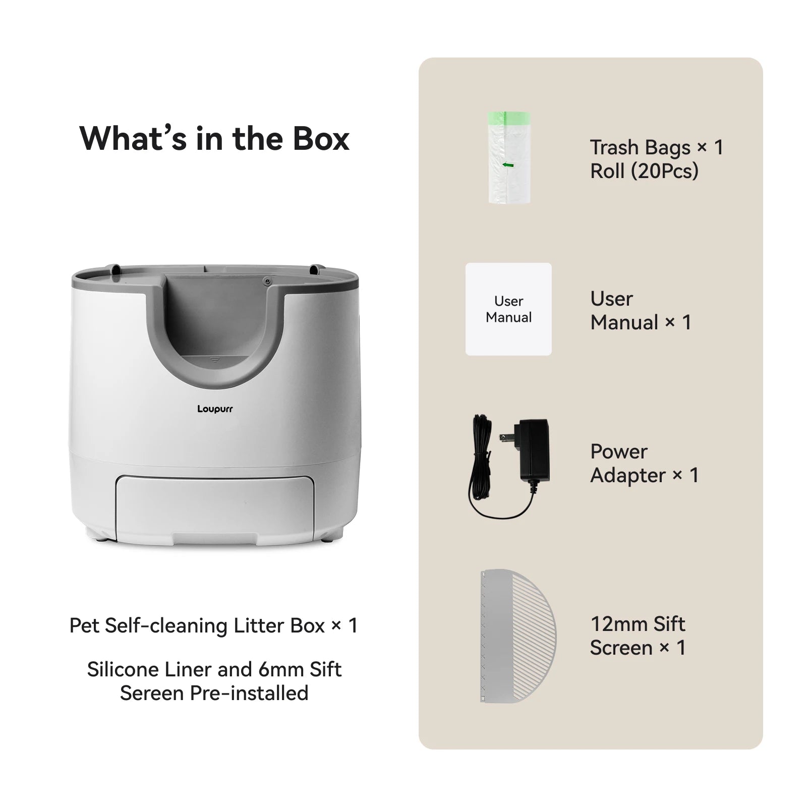 L1 Open-Top Automatic Cat Litter Box Self-Cleaning, Easy Maintenance with Multi Safety Sensors, Large Capacity, Includes Trash