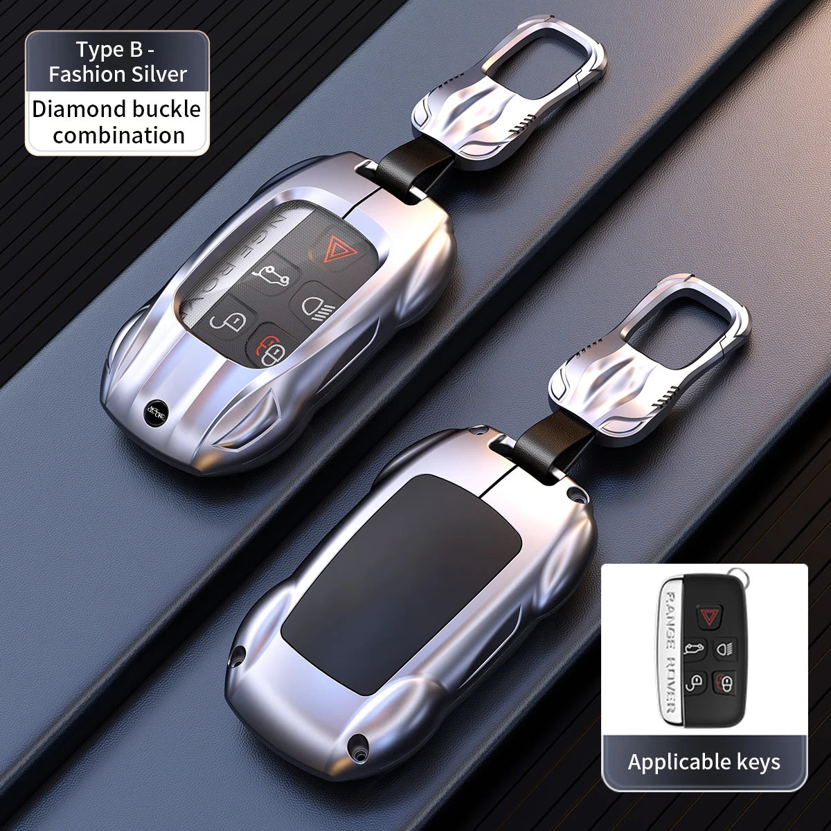 Leather Metal Car Key Case Cover Bag For Land Rover Range Rover Sport Evoque Freelander Velar Discovery 4 Jaguar XE XJ XF Guitar