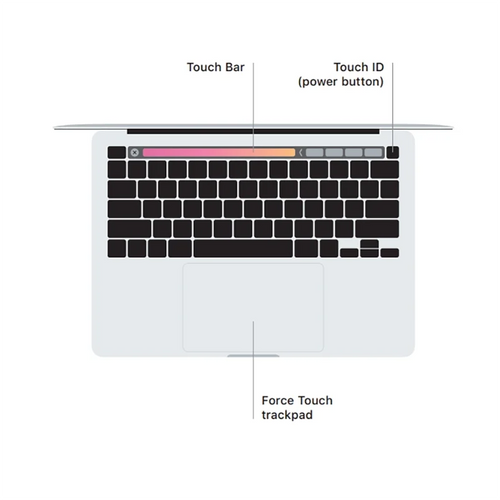 Ordinateur portable MacBook Pro 2020 Intel i5 i7 13 pouces avec Touch Bar, Touch ID, 256 Go/512 Go/1 To, 8 Go/16 Go.