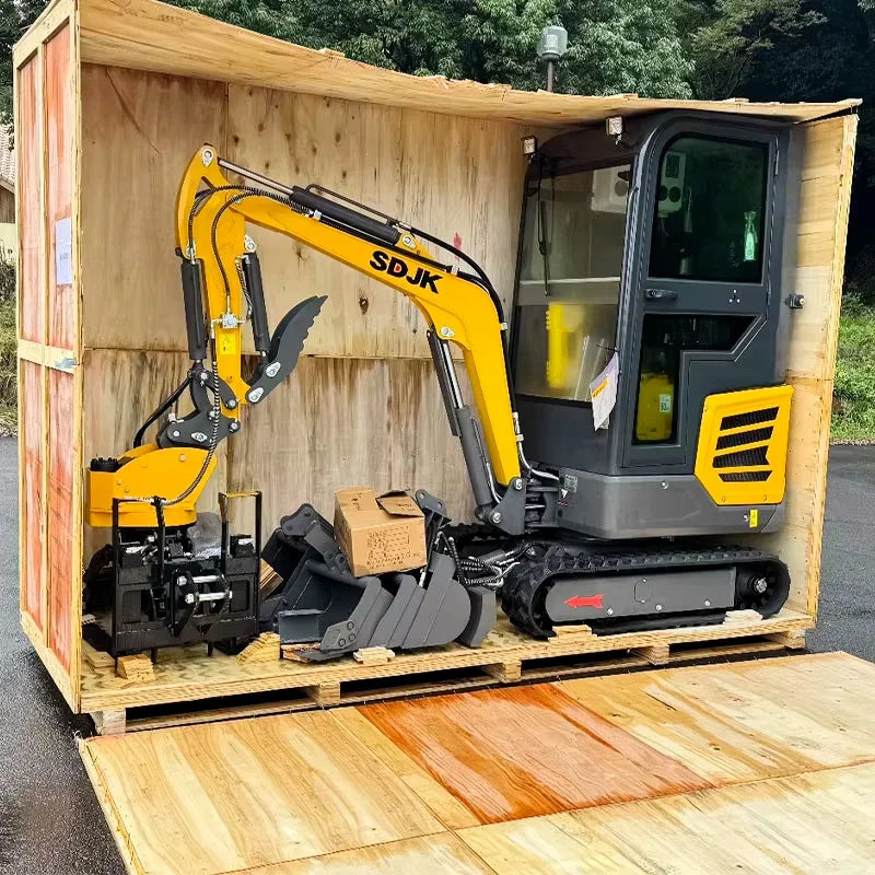 Hot selling mini excavator, multifunctional tracked agricultural mini bagger customized enclosed excavator for quick delivery