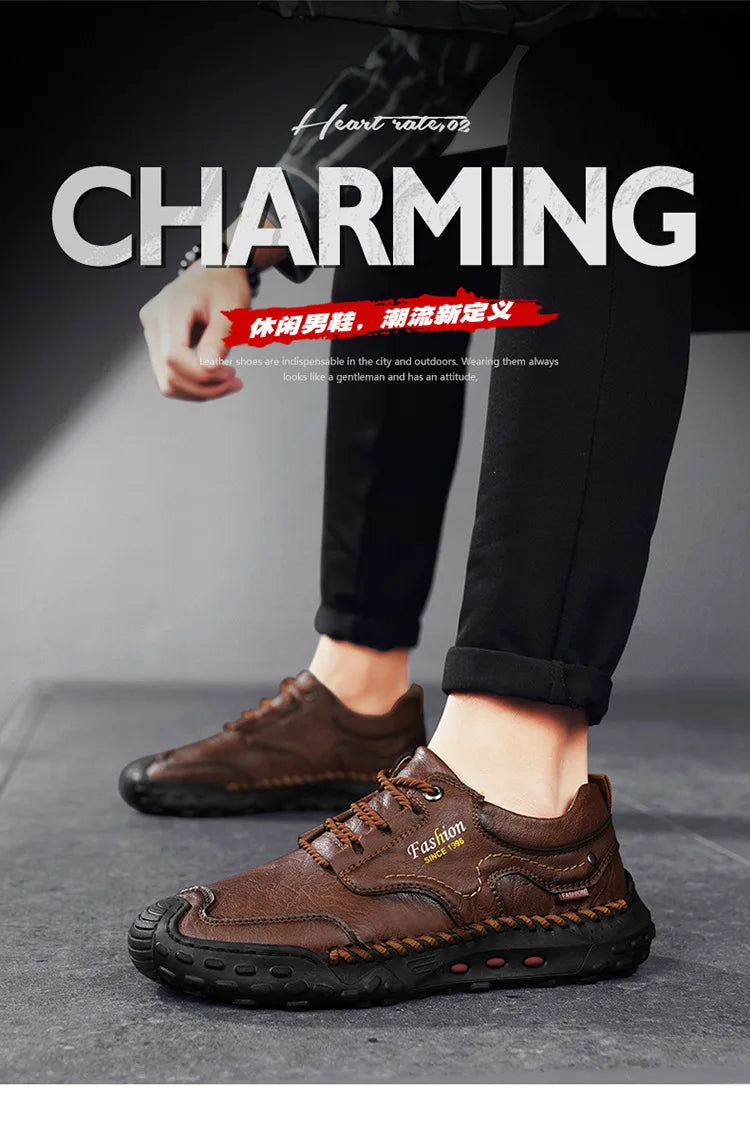 New Genuine Leather Mens Casual Shoes Fashion Lace Up Business Oxford Shoes for Men Outdoor Walking Sport Shoes Tennis Masculino