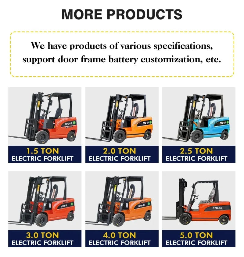 Free Delivery of 2.5-ton Electric Forklift with Hydraulic Lifting Customized for Elevated Electric Forklift.