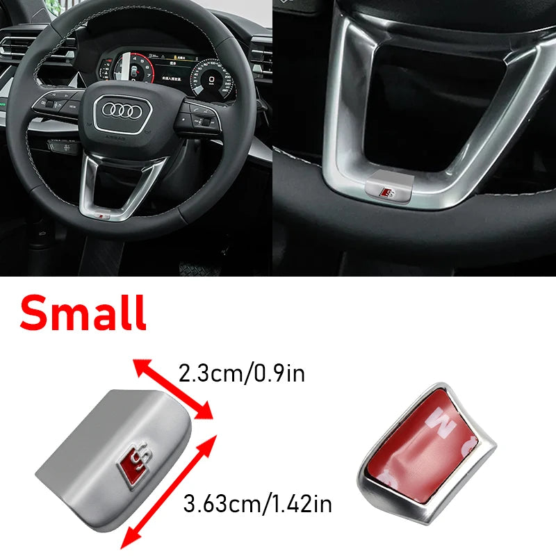 3D Metal Car Steering Wheel Emblem Sticker Interior Badge Accessories For Audi S Line A3 A4 A5 A6 A7 A8 S3 Q5 Q7 Q2 Q3 S3 S4 S8