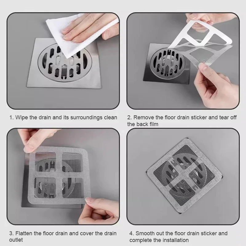 Disposable Hair Catchers Floor Drain Patch Anti-Clogging Filter Patch Floor Sink Strainer Filter Mesh Bathroom Accessories