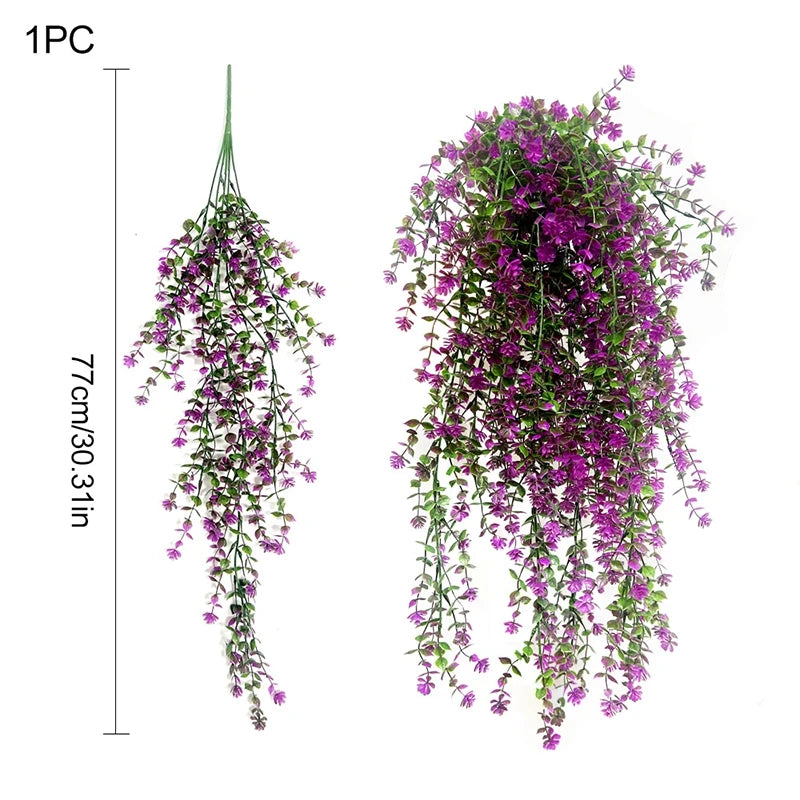 Artificial Plants and Flowers Artificial Hanging Flower UV Resistant Garden Yard Balcony Fake Plant Wedding Party Outdoor Decor