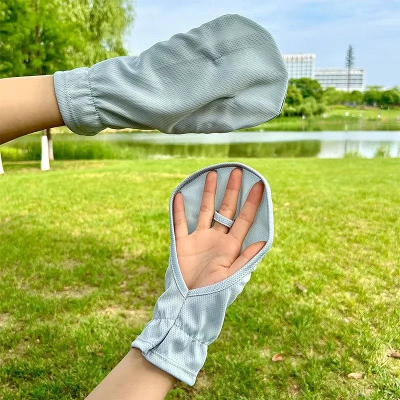 1set Driving Sun Protection Gloves Breathable Fabric Anti-slip Outdoor Cycling Resistant Short Gloves Outdoor hiking accessories