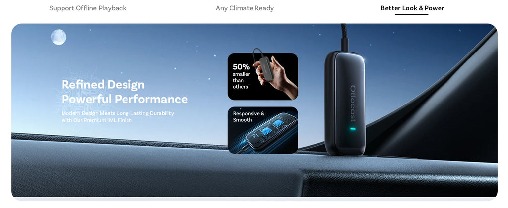 Ottocast Play2Video Ultra Mini Dot WiFi6 AI Box Carplay Adapter Android Auto Media Player YouTube Netflix Install Apps for Audi