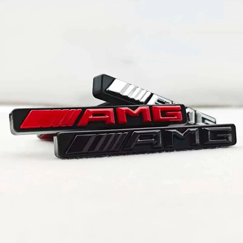3D ABS Logo AMG Emblem Car Front Grille Badge For Mercedes Benz GLC A B C E Class W204 W205 W212 W213 GT AMG Sticker Accessories
