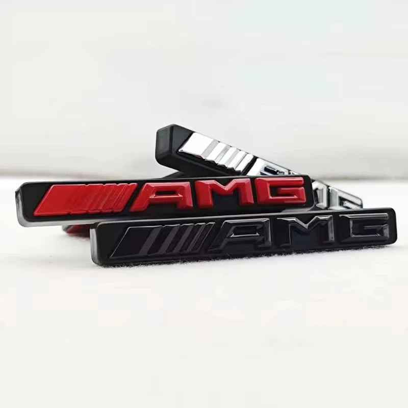 3D ABS Logo AMG Emblem Car Front Grille Badge For Mercedes Benz GLC A B C E Class W204 W205 W212 W213 GT AMG Sticker Accessories