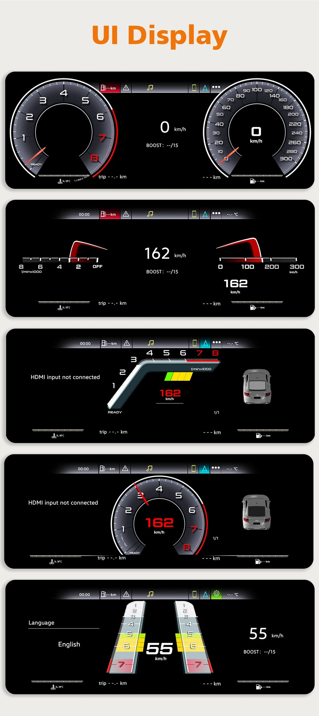 12.3 inch Digital Display Car Dashboard Cluster for Audi Q5 2009-2018 Android Auto Carplay Panel Speedometer Cockpit Gauges Dash