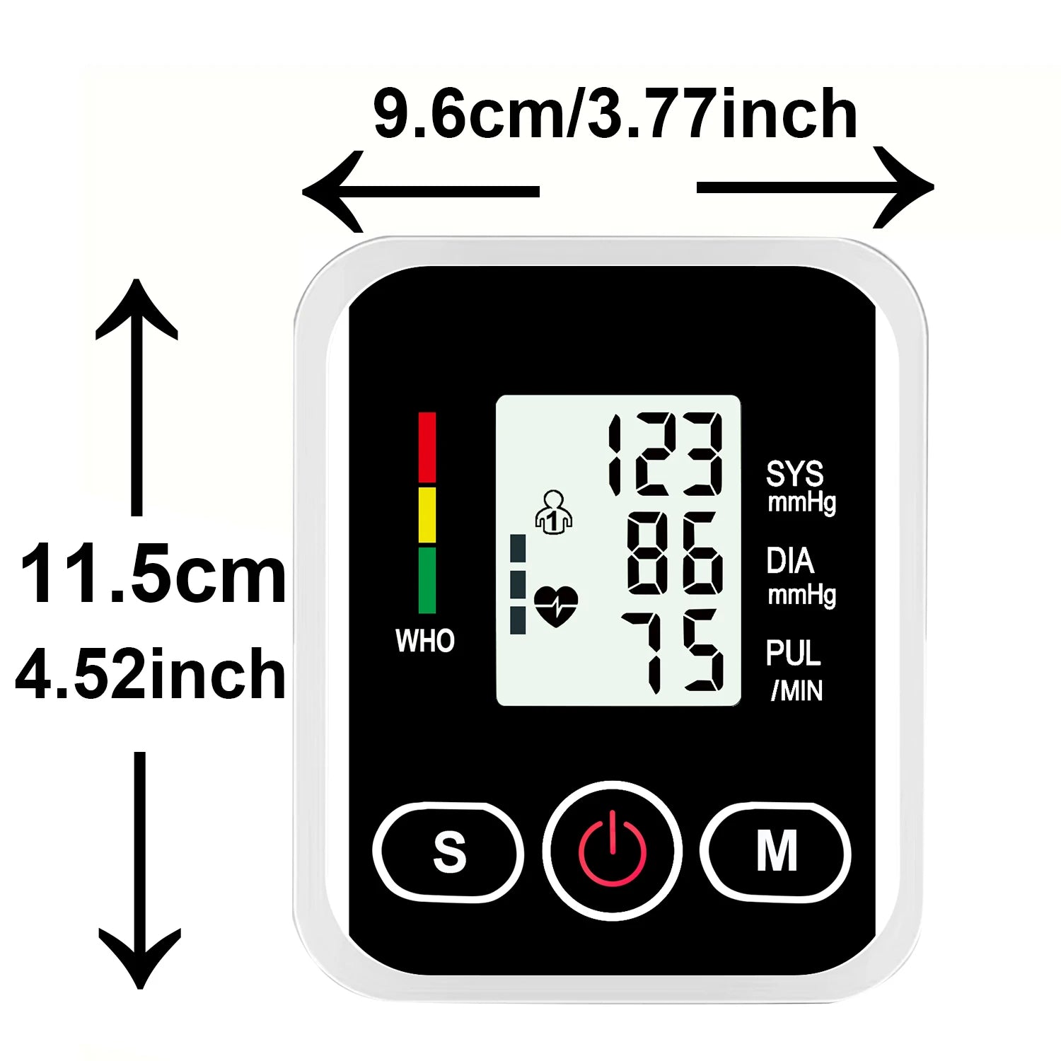 Automatic Arm Blood Pressure Monitor – Digital Tensiometer with Heart Rate, Pulse & SpO₂ Oximeter for Home Health Use