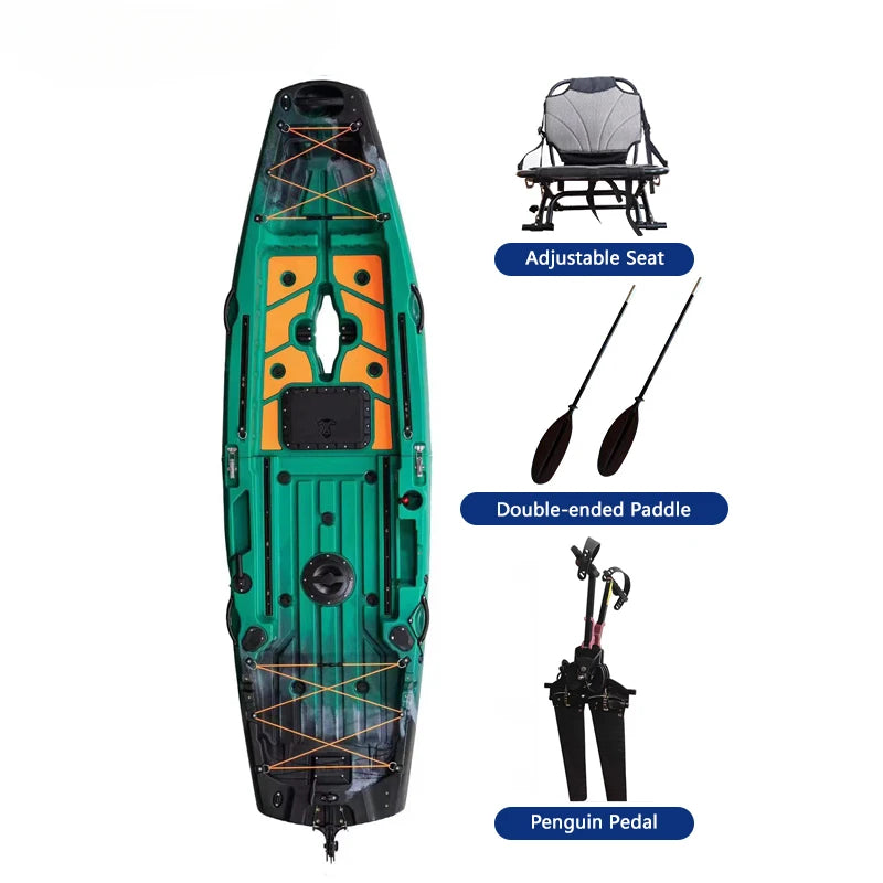 Modular Kayak LLDPE Fishing Boat Motorized Canoe Seat Paddle Rotomolded Portable Take Apart Raft Angling Drift Engine Water Gear