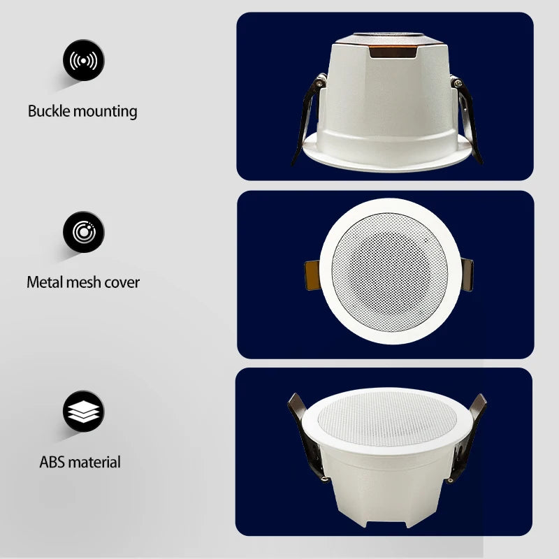 BS005D Mini 8ohm High Quality Professional  Surround Sound Bluetooth  LoudSpeakers  Smart Home System Speakers Ceiling Speaker