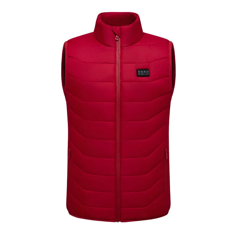 New Loose Casual Stand Up Collar 28 Areas Intelligent Heating Vest for Women Men Winter Thermal Electric Heating Jacket Coat