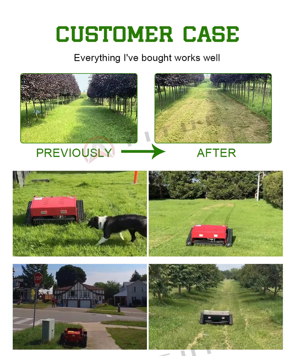 Customized Long-battery-life Remote Control Lawn Mower Removal Large Remote-Controlled Lawn Mower Climbing-capable Lawn Mower