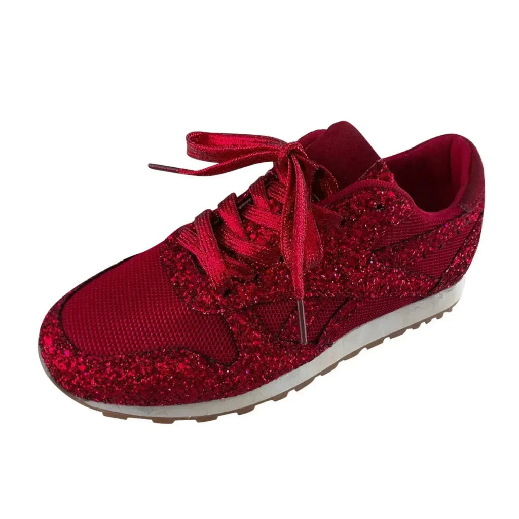 2025 New Women Flat Sneakers Casual Bling Vulcanized Shoes Women Mesh Lace Up Platform Plus Size Fashion Outdoor Woman Shoes