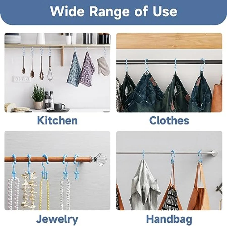 Shower Curtain Hooks, Rust Resistant Shower Curtain Rings for Bathroom, Metal Double Glide Shower Hooks Hangers for Bathroom Sh