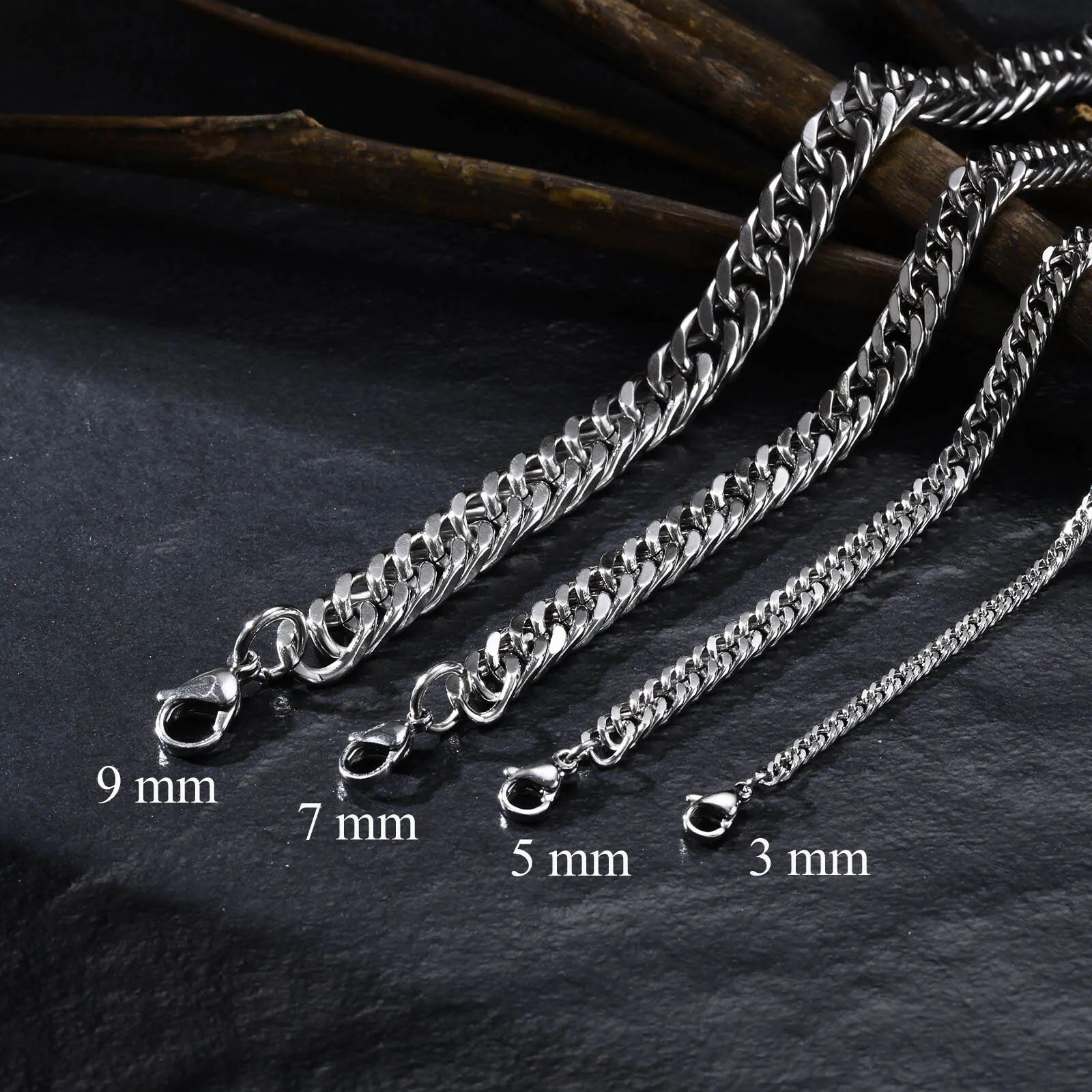 Punk  Chunky Cuban Chain Necklace for Men,Silver Gold Color Stainless Steel Miami Link Collar,Vintage Hip Hop Jewelry Gift