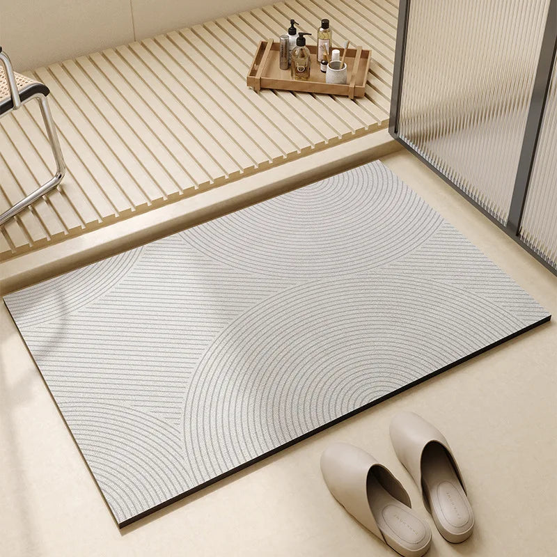 Super Absorbent Bathmat with Non-Slip Rubber Bottom Bath Mats Bathroom Bathtub Mat Simple Style Quick-Drying Floor Mats Foot Pad
