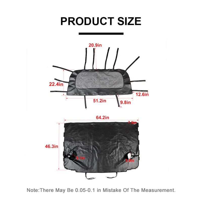 BAWA Rear Seat Separation Mesh/Trunk Cloth Separation for Jeep Wrangler JK 2door 2007-2017 Pet Isolation Net Accessories