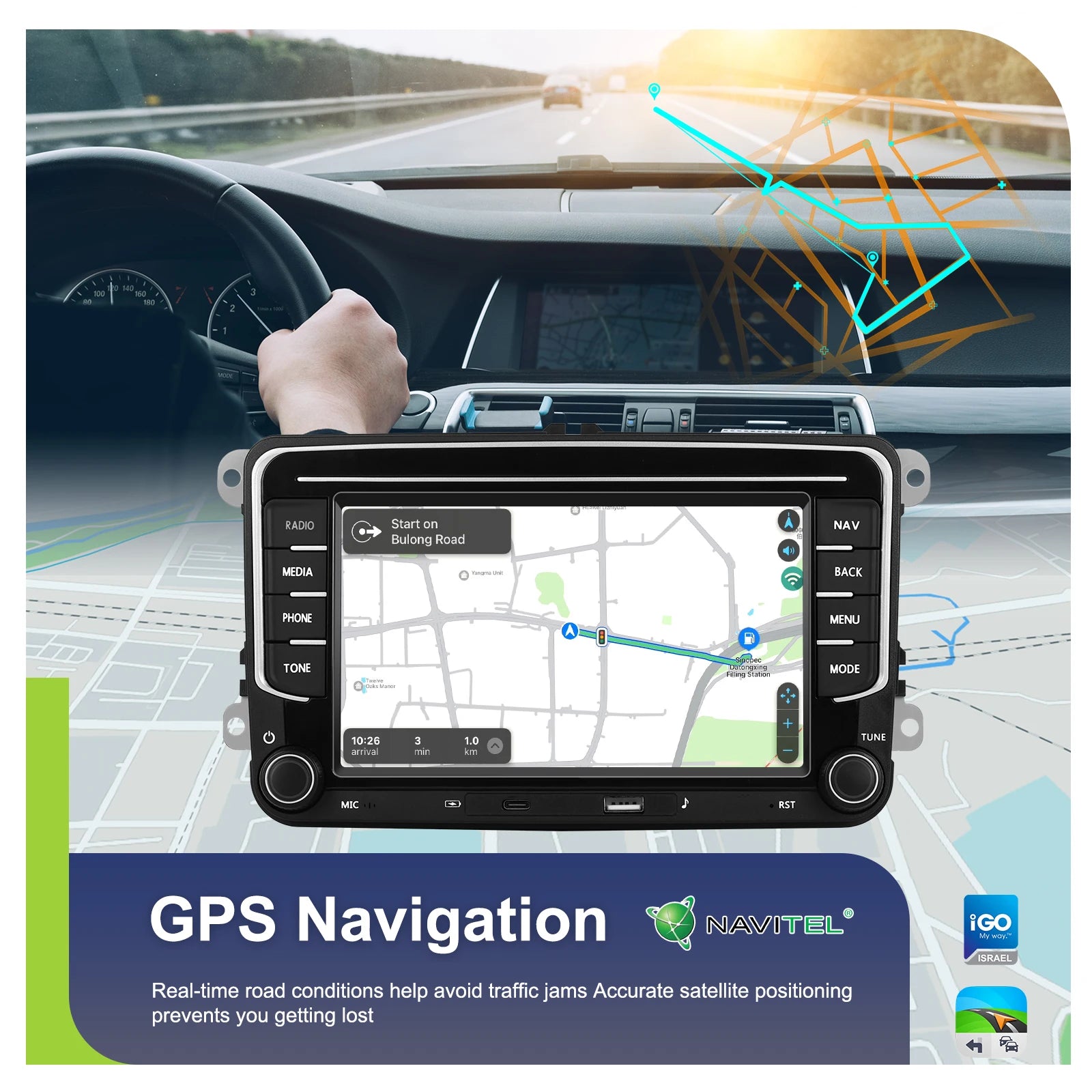 Podofo 7 "9" CarPlay Android Car Radio For Volkswagen VW Golf Passat JETTA Skoda SEAT Car Intelligent System 2din GPS Car Radio