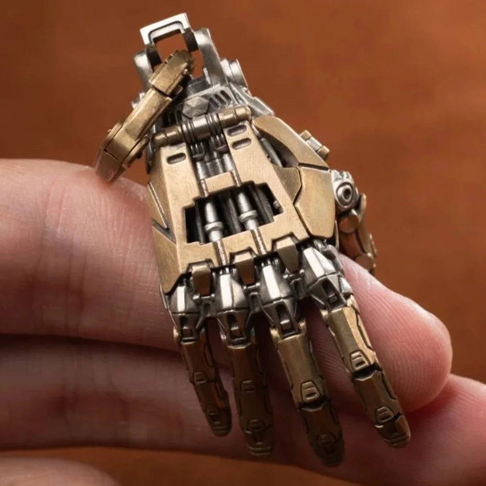 Robot Hand With Movable Fingers Mechanical Bionic Hand Pendant Car Interior Hanging Ornament EDC Charm Display Decoration