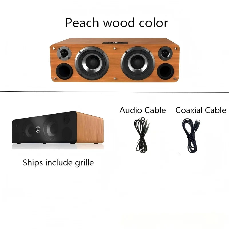 110W Home Desktop Bluetooth Amplifier All-in-One  HiFi Sound Quality Super Bass Wooden Subwoofer for Homes Theater & TV Soundbar