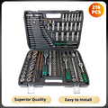 Podofo Socket Wrench Sets 214pcs 1/4inch 3/8inch 1/2inch 24-tooth Ergonomic Ratchet Wrench Mechanic Tool Set for Auto Repairing