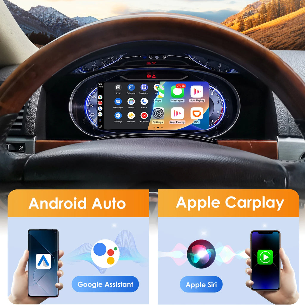 Car Digital Dashboard for Volkswagen Touareg 2003-2010 LCD Panel Speedometer Virtual Cockpit Instrument Cluster Carplay Auto USB