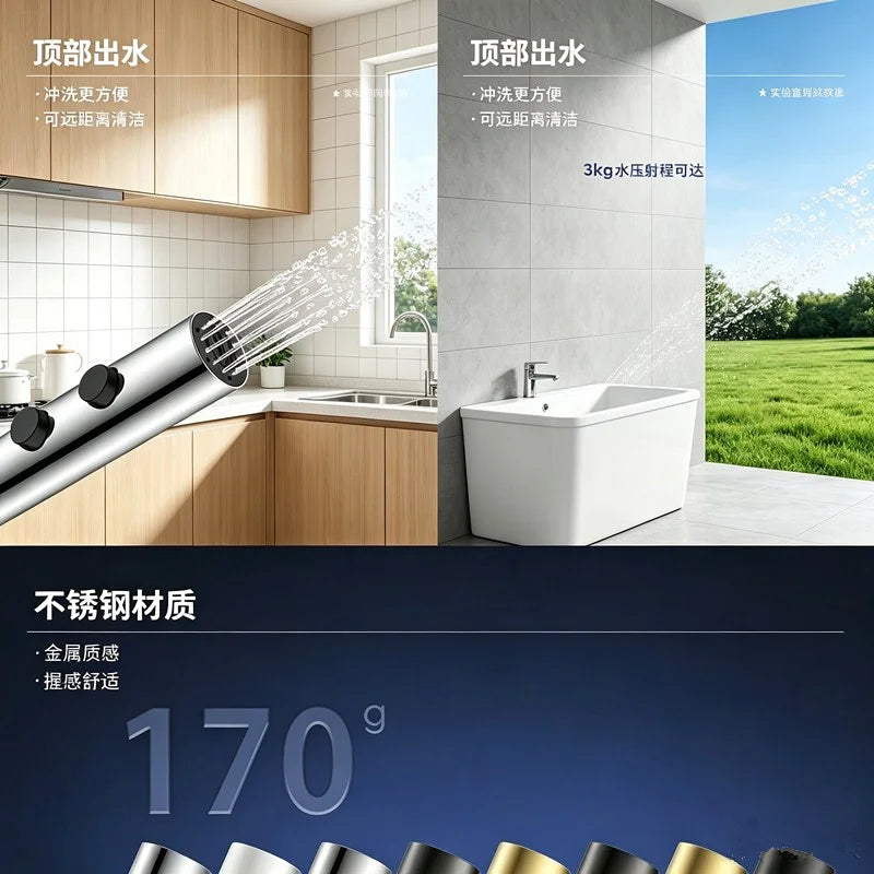 Gray portable toilet sprayer gun bathroom toilet 1.5m stretchable hose stainless steel bidet spray suit bathroom accessories