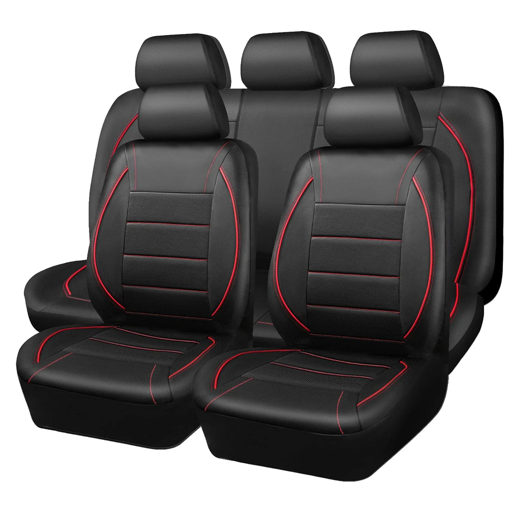 Housses de siège de voiture en cuir universelles style simple respirantes pour 5 places