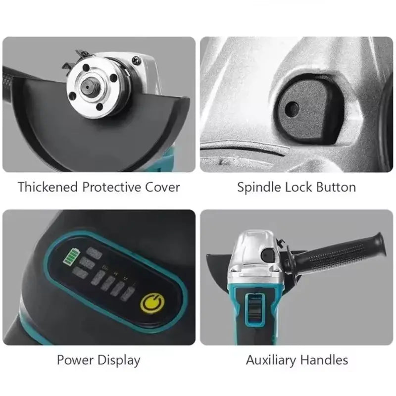 Makita DGA404 18V Brushless Electric Angle Grinder 125mm Cordless Grinder Metal Wood Grinding Polishing Cutting Power Tool