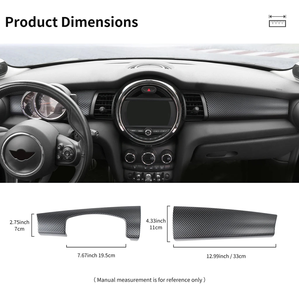 Car Dashboard Decorative Shell ABS Leather For Mini Cooper F55 F56 F57 2014-2021 Center Console Decorative Shell Car Accessories
