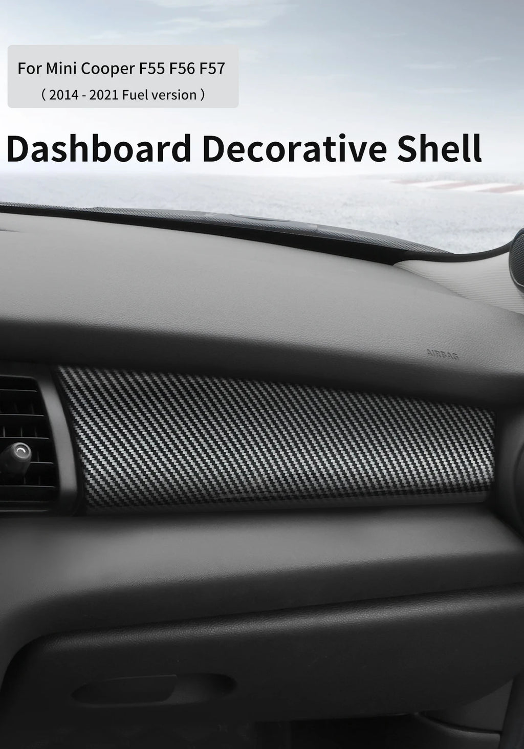 Car Dashboard Decorative Shell ABS Leather For Mini Cooper F55 F56 F57 2014-2021 Center Console Decorative Shell Car Accessories