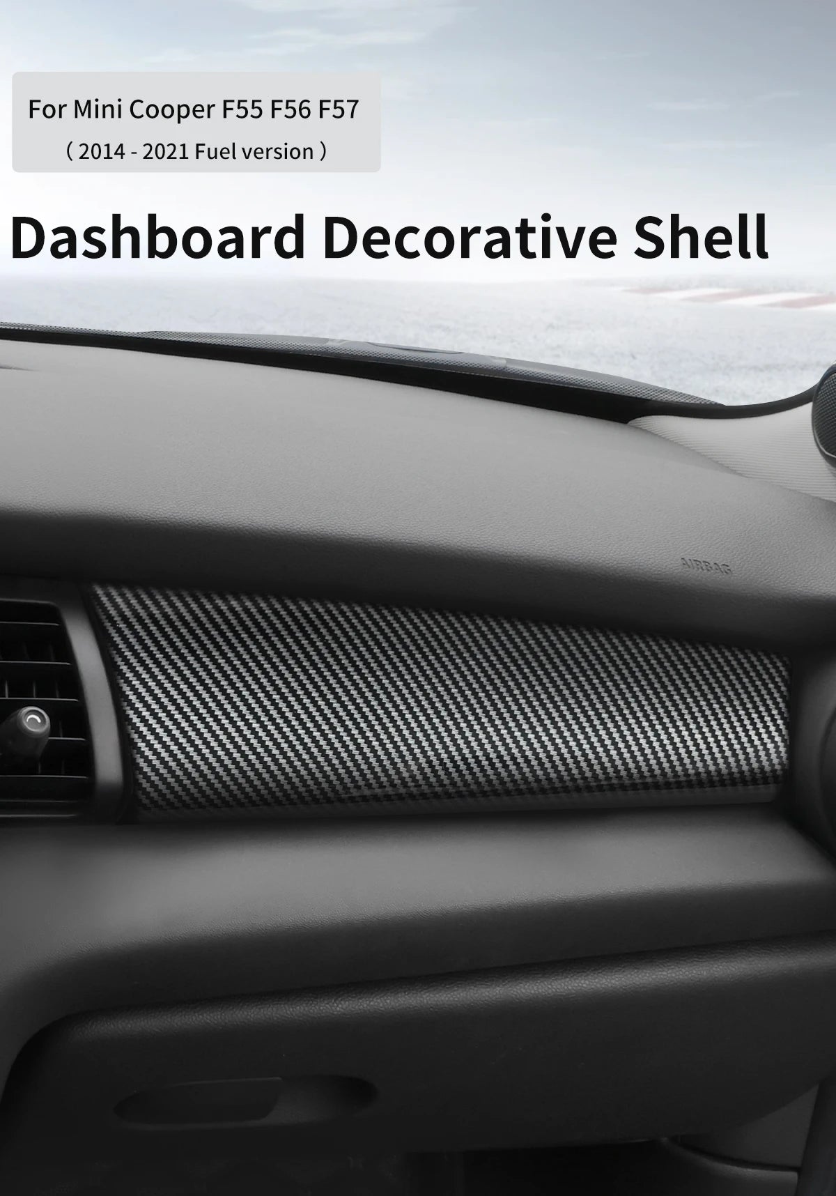 Car Dashboard Decorative Shell ABS Leather For Mini Cooper F55 F56 F57 2014-2021 Center Console Decorative Shell Car Accessories