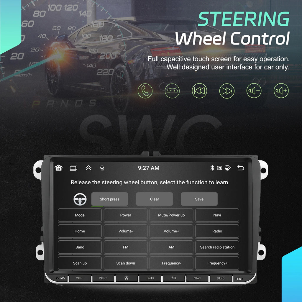 Podofo 7 "9" CarPlay Android Car Radio For Volkswagen VW Golf Passat JETTA Skoda SEAT Car Intelligent System 2din GPS Car Radio