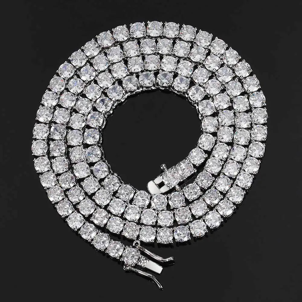 D VVS1 Moissanite Tennis Necklace 2/3/4/5mm for Women Exquisite 925 Sterling Silver Jewelry Simulated Diamond Necklaces Gifts