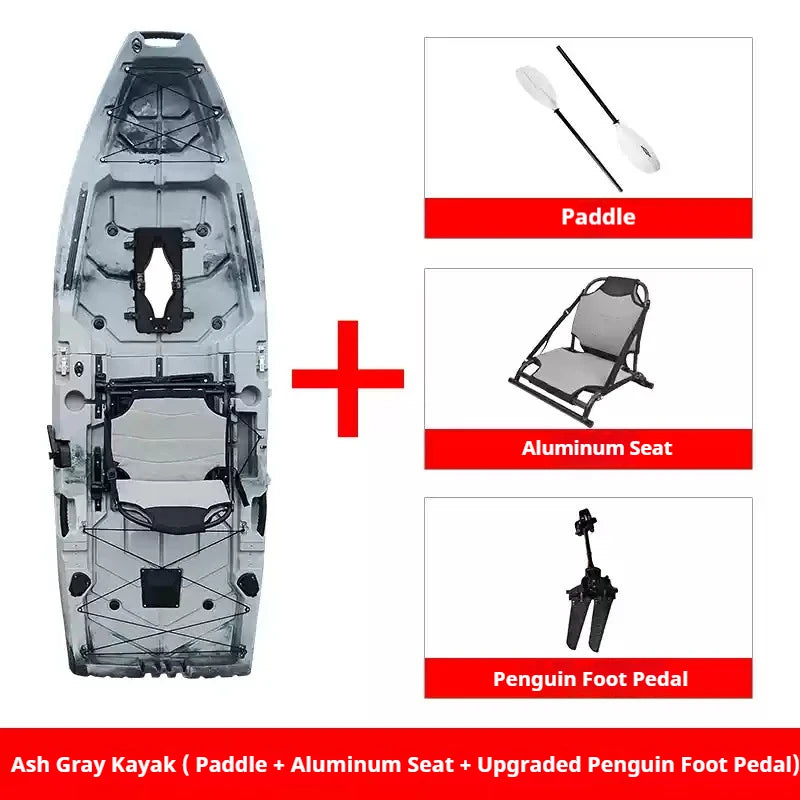 Modular Kayak Electric Pedal Driven HDPE Fishing Boat Portable Take Apart Canoe Motorized Lightweight Durable Accessories Gear