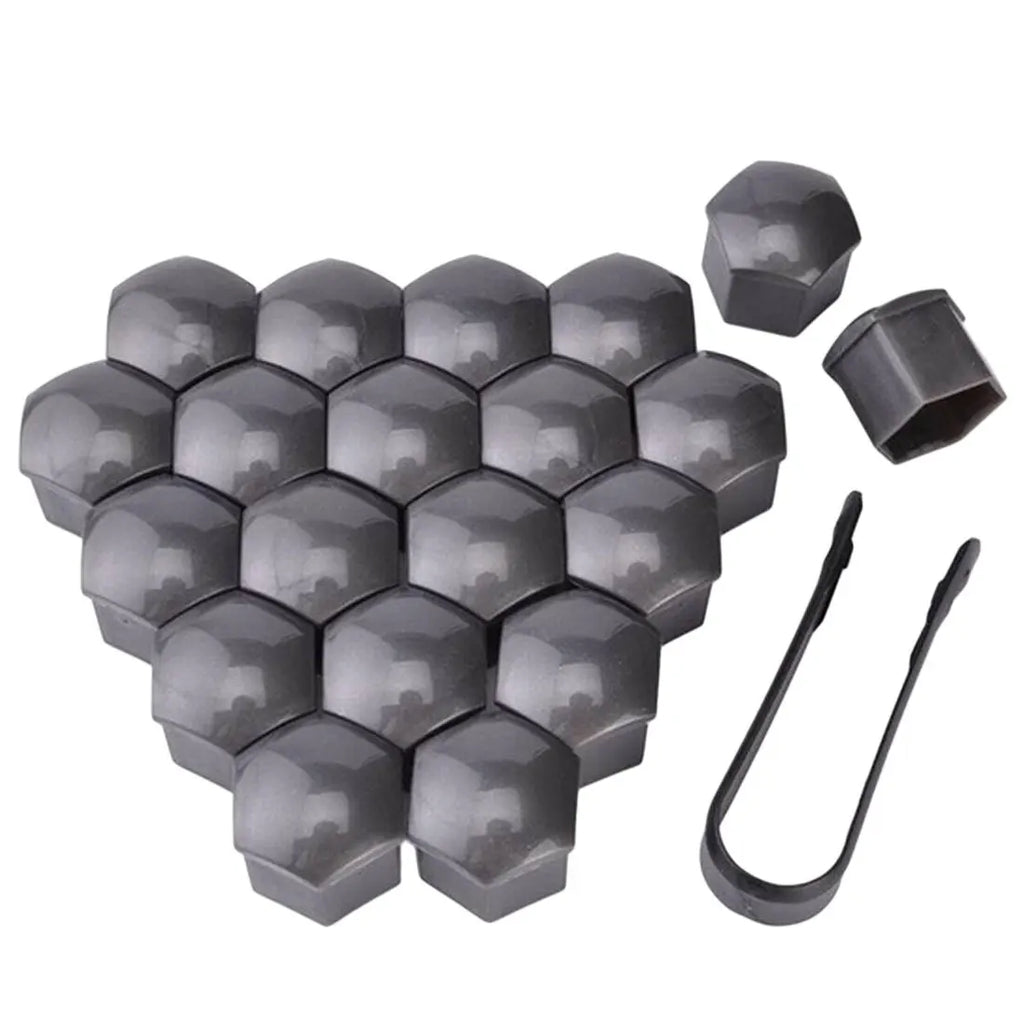 20 Pcs Car Wheel Nut Caps 17mm/19mm/21mm Auto Hub Screw Cover Black Plastic Anti Dust Car Wheel Nut Bolt Covers Tire Accessories