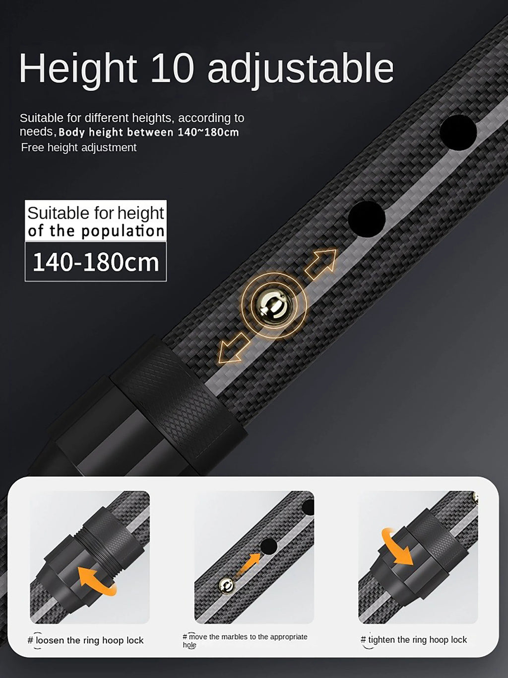 Ultra-light Retractable Carbon Hiking Booster Walking Anti-Slip Breaking Four-Legged Stable Armrest Stick Column Stick Device