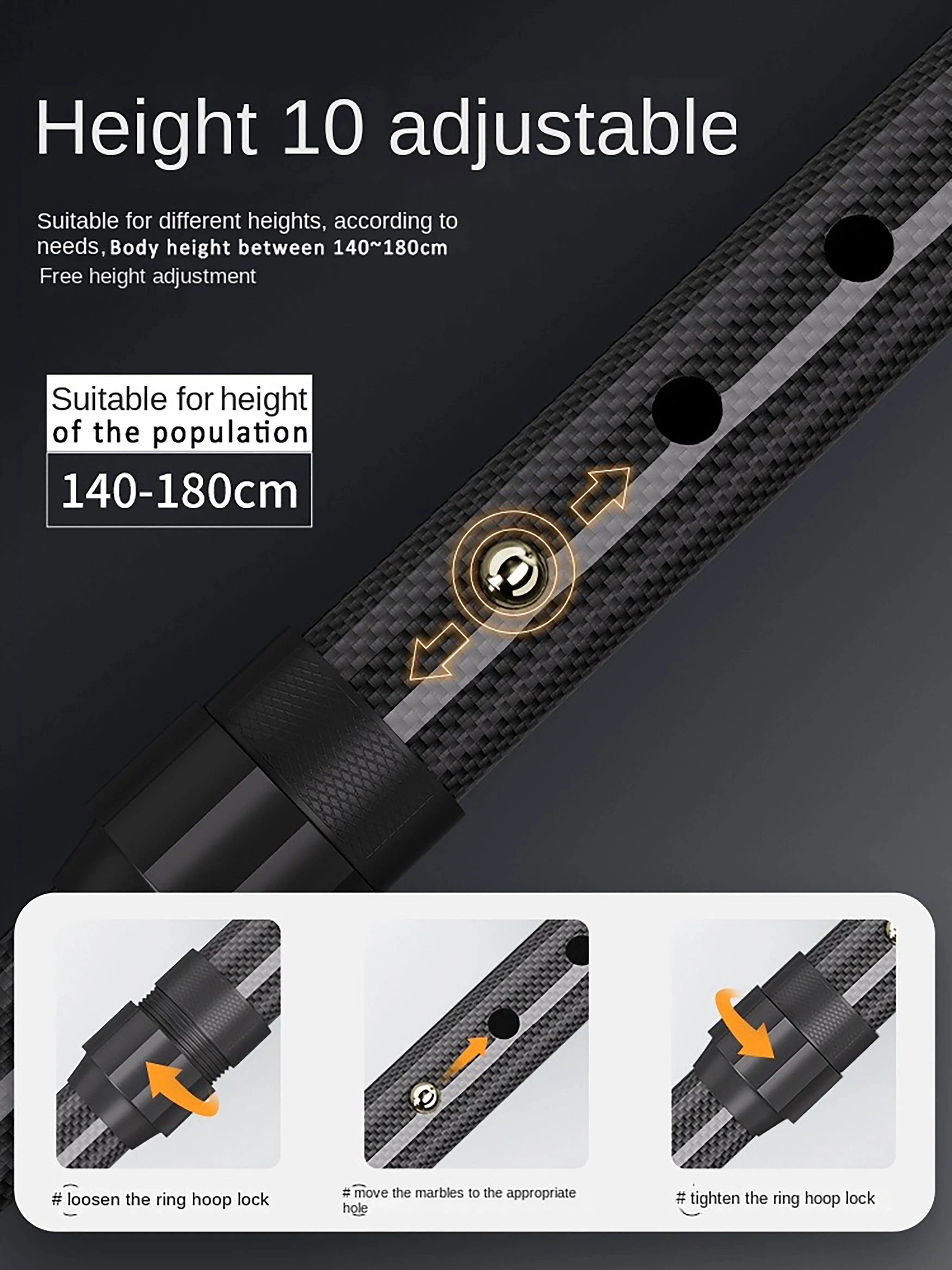Ultra-light Retractable Carbon Hiking Booster Walking Anti-Slip Breaking Four-Legged Stable Armrest Stick Column Stick Device