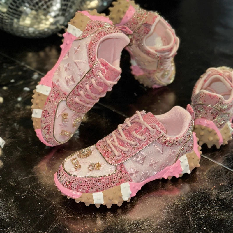Women Casual Sneakers Fashion Luxury Rhinestone Ladies Shoes New Outdoor Platform Female Sports Shoes Zapatos Mujer shoes women
