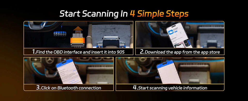 2026 KONNWEI KW905 Professional Car ELM327 OBD2 Scanner Bluetooth 5.0 for Android/IOS Code Reader Car Scanner Diagnostic Tool