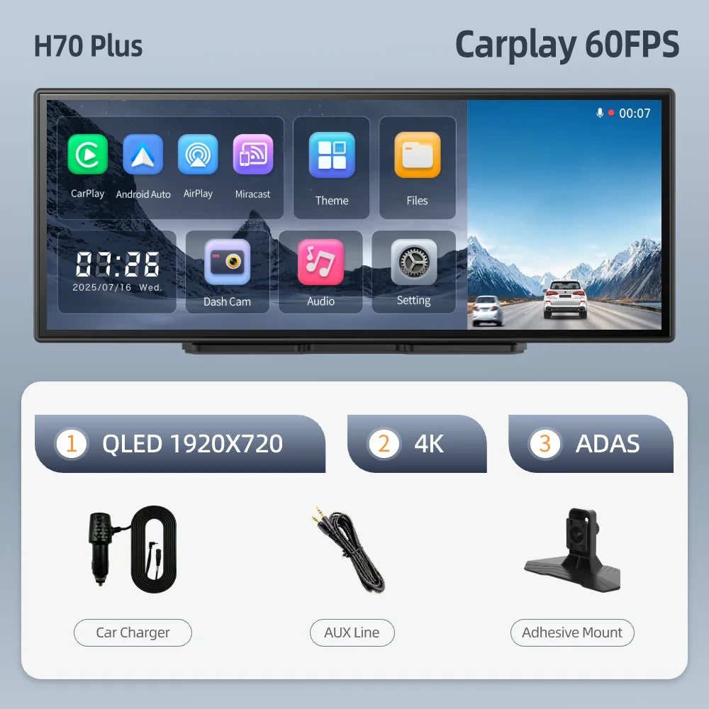 Imagebon H70 Plus 11.4" 4K Car DVR