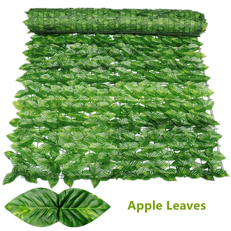 Artificial Privacy Fence Screen Faux Ivy Leaf Hedges 200/100cm Long Leaf Fence Panels Indoor Outdoor Garden Deck Balcony Screen
