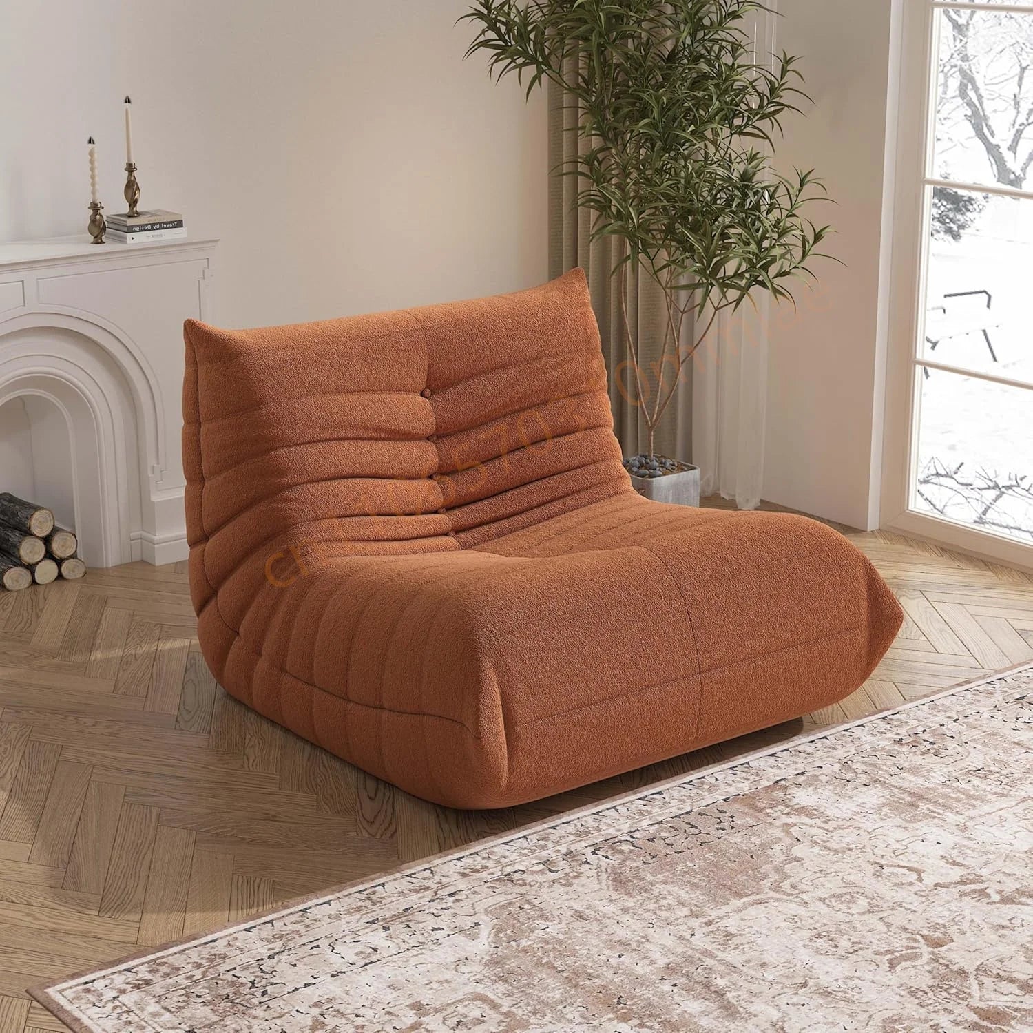 DIGGERA Single Lazy Sofas Chair Togo Sofa Couch Memory Foam Bean Bag Chair For Living Room Bedroom Fireside Chairs