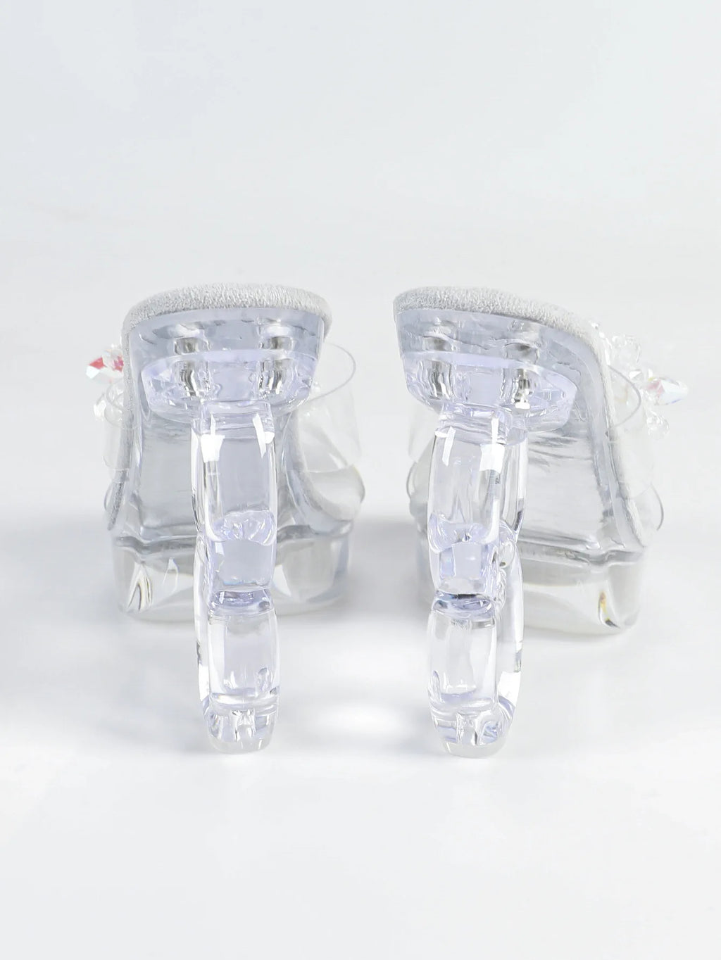 New Women Transparent PVC Slippers Square Toe Large Size Strange Style Sandals 12CM Rhinestones Ladies Shoes Summer High Heels