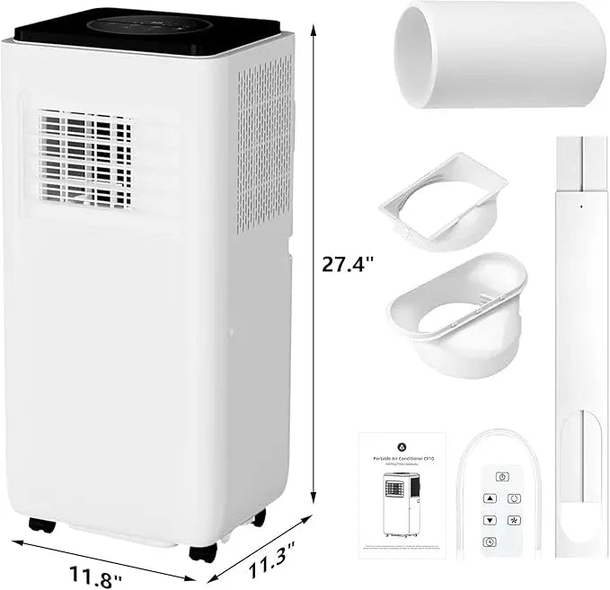 Climatiseurs portables 10 000 BTU avec télécommande, unité de climatisation intégrée avec modes froid, sec, ventilateur, jusqu'à 42 m² pour chambre, dortoir